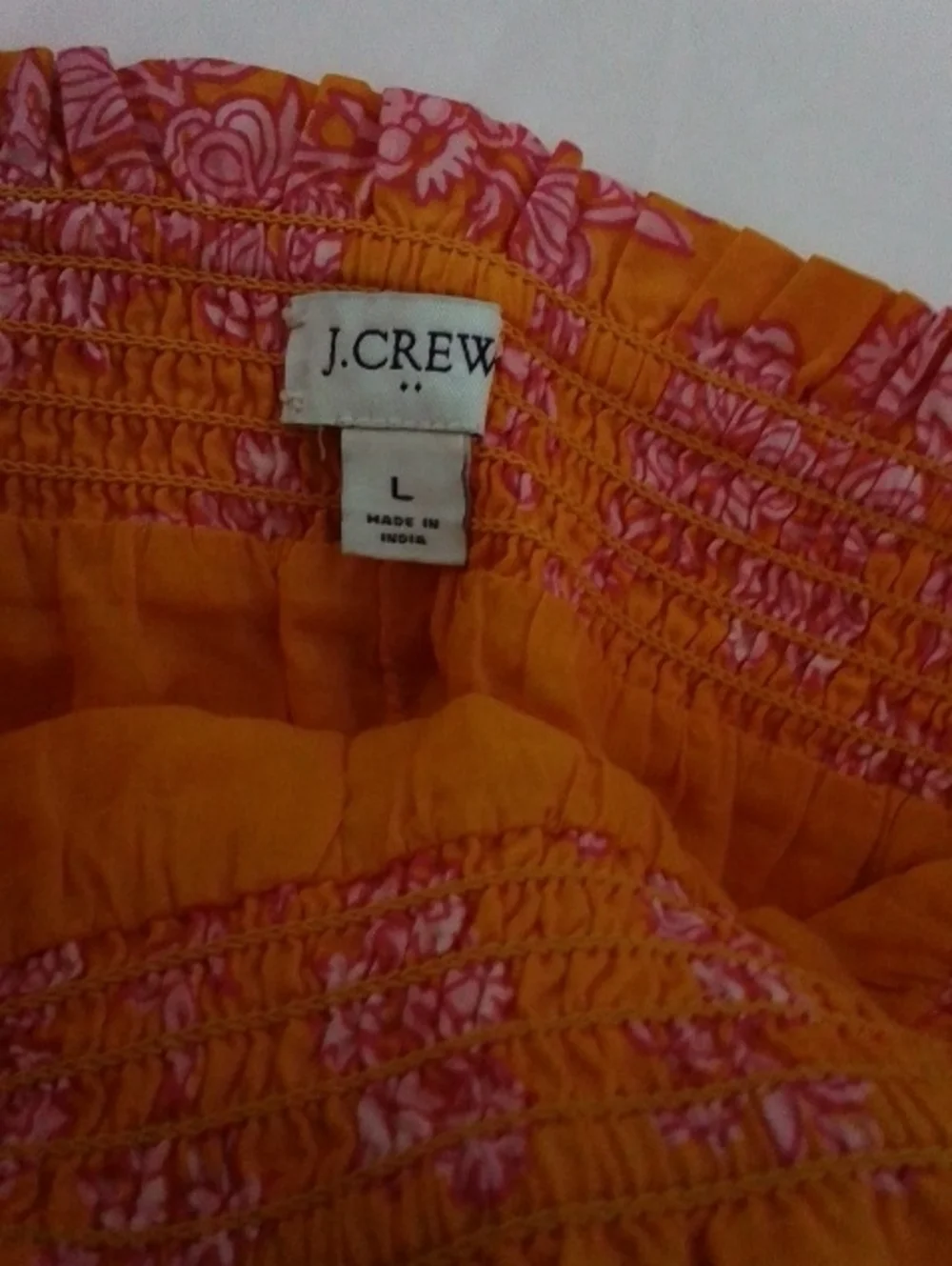 J Crew Bright Orange Floral Tiered Mini Skirt - Pink Print